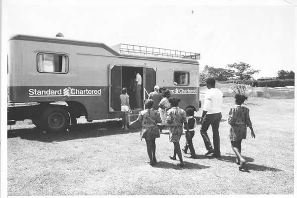 Mobile Banking. Standard Chartered offered mobile banking in the early 1980s -1985